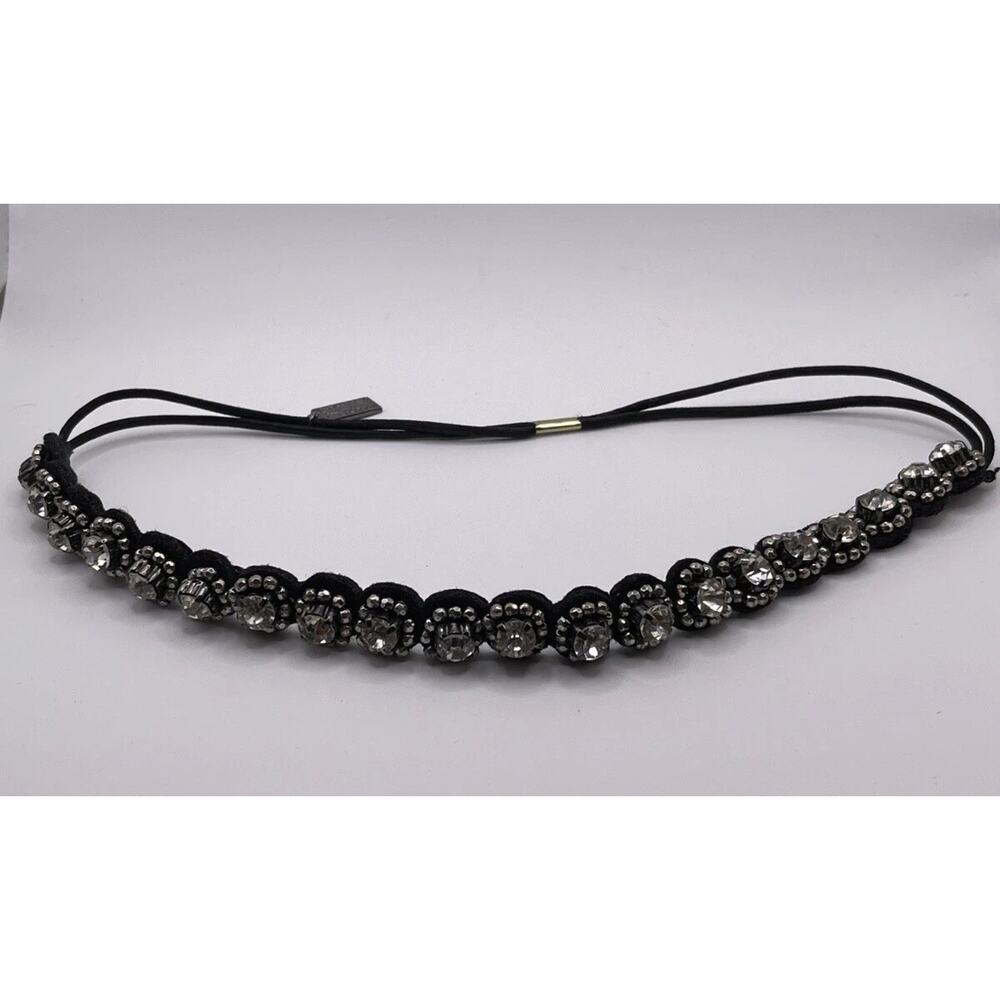 JENNIFER BEHR for Fekkai Crystal & Black Stretchy Headband Or Worn As Bracelet